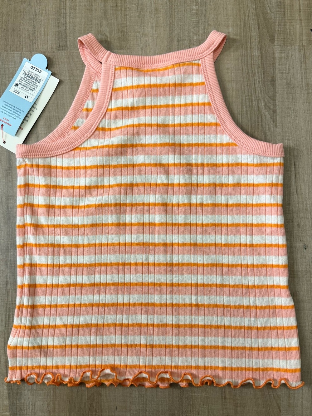 Toddler Girls' Striped Knit Tank Top - Cat & Jack Pink/Orange 5T - Picture 3 of 6